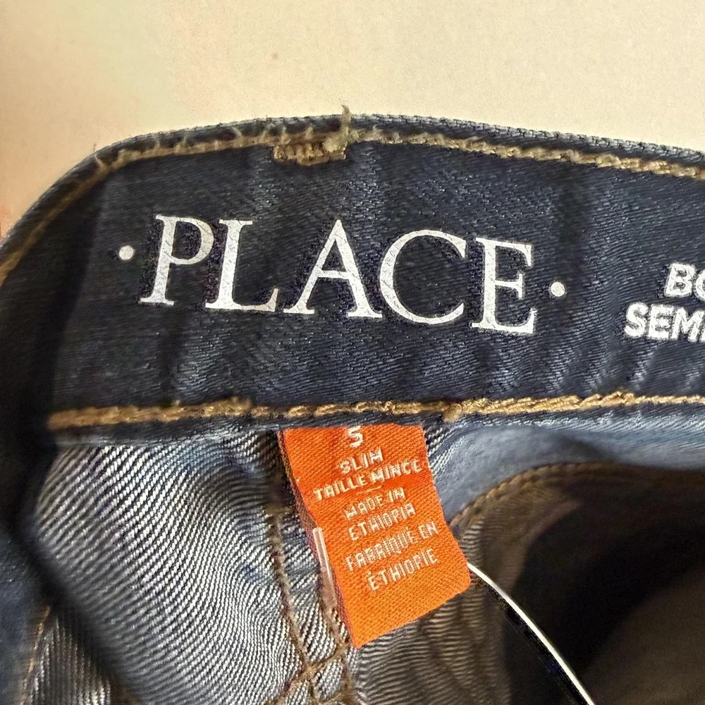 The Children's Place Jeans Kids 5 Slim Blue Dark Wash Bootcut Casual School